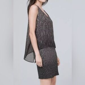 White House Black Market Chiffon Cape Dress Size Medium